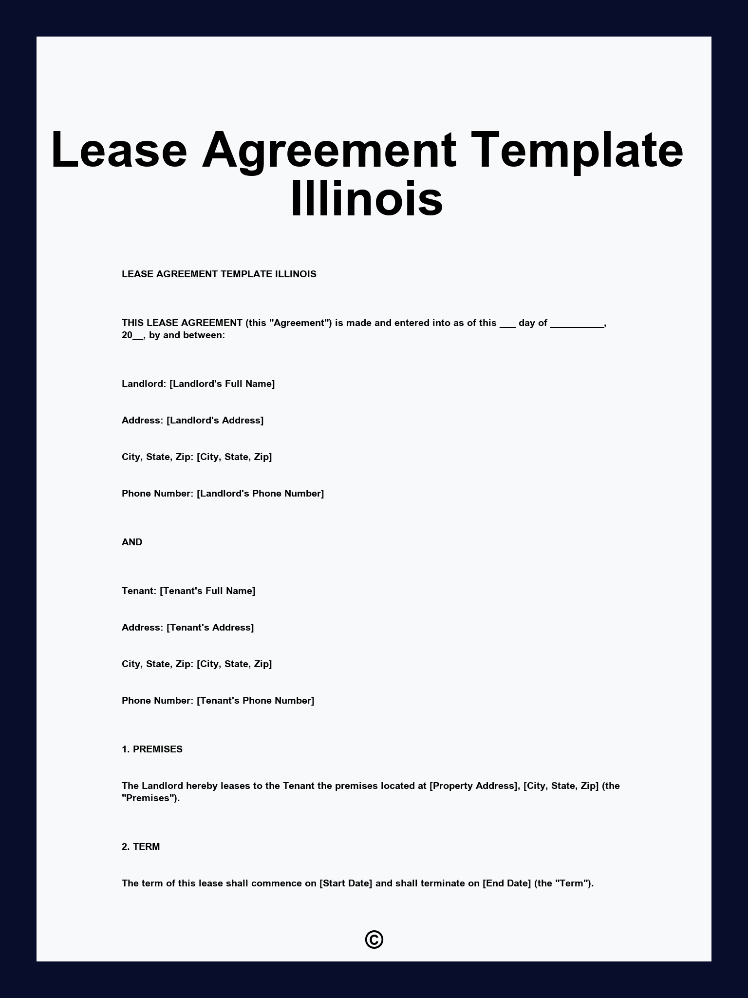Lease Agreement Template Illinois