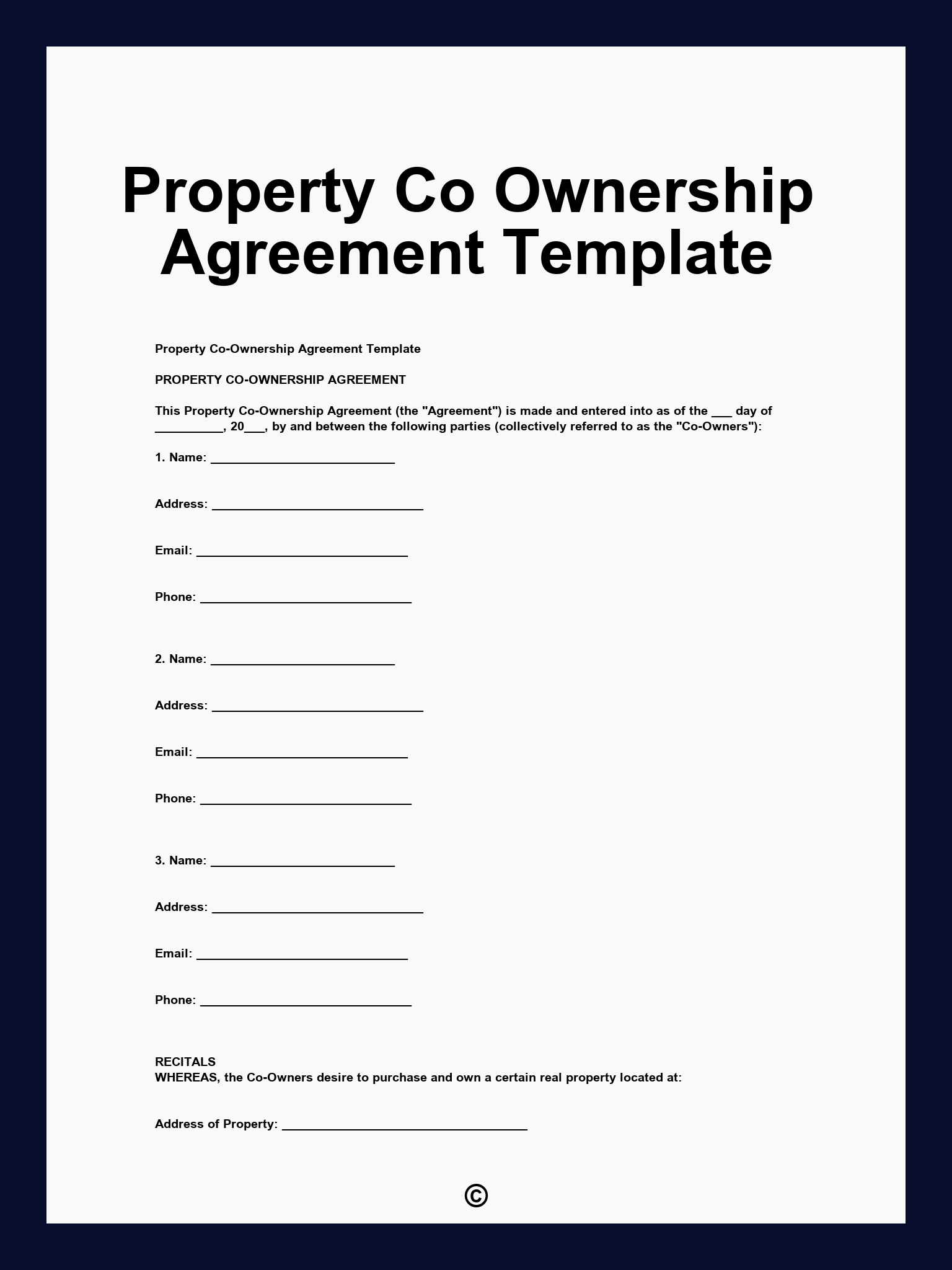 Property Co Ownership Agreement Template