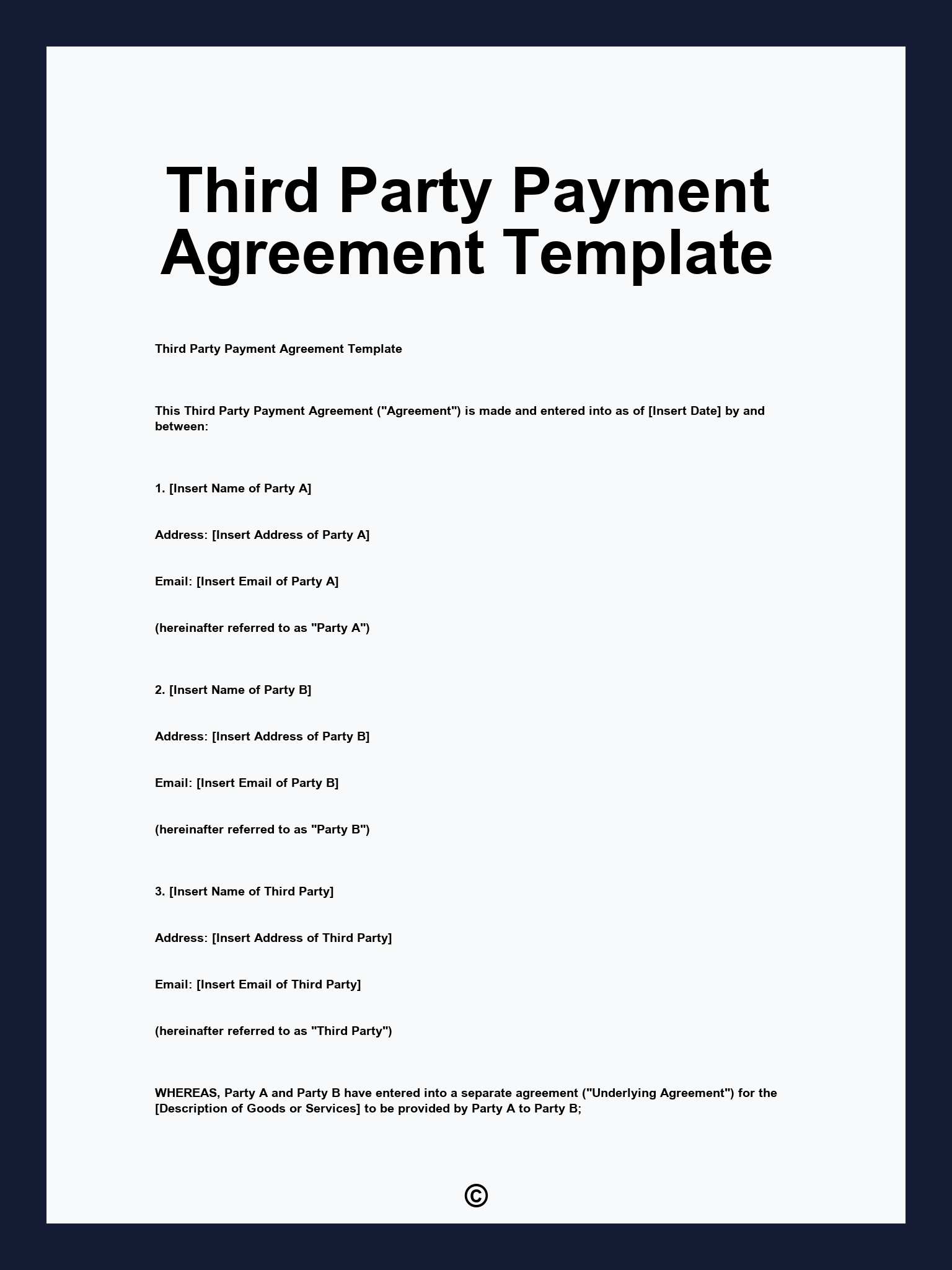 Third Party Payment Agreement Template